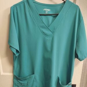 Jockey Teal Scrub Top